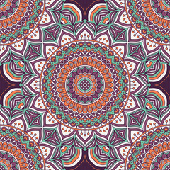 Ethnic floral seamless pattern