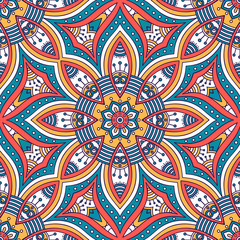 Ethnic floral seamless pattern