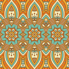 Ethnic floral seamless pattern