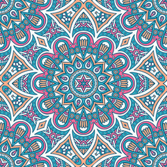 Ethnic floral seamless pattern