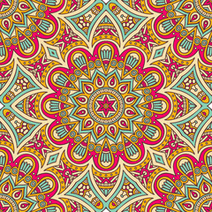Ethnic floral seamless pattern