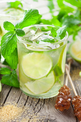 Lemonade with fresh lemon and lime