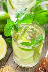 Lemonade with fresh lemon and lime