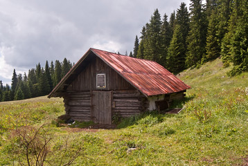 shelter called Hotel Choc on Stredna polana meadow in Chocske vrchy mountains © honza28683