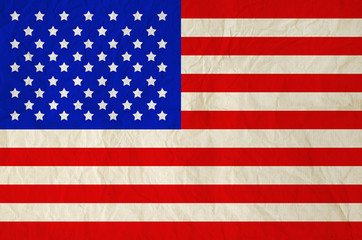 Fototapeta premium United States of America flag on old vintage paper