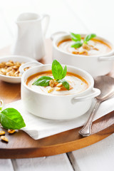 Pumpkin soup with pumpkin Seeds