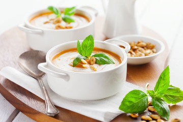 Pumpkin soup with pumpkin Seeds