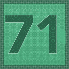 Number 71 with frame and graphic pattern