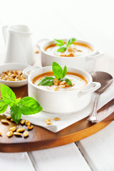 Pumpkin soup with pumpkin Seeds