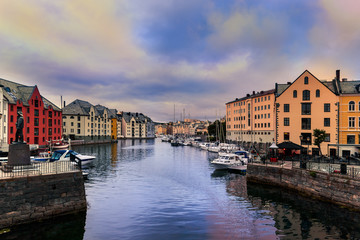 Fototapeta premium Cityscape of Alesund - Norway