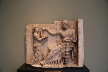 Gravestone of a Woman with her Attendant