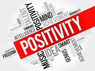 Positivity word cloud, business concept