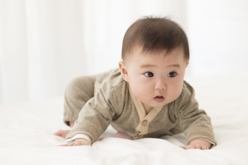 The baby has been crawling