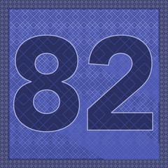 Number 82 with frame and graphic pattern