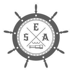 vector vintage nautical label icon and design element
