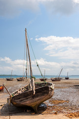 Fototapeta premium abandoned dhow traditional sailing vessel