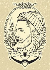 Hand drawn with tobacco pipe.