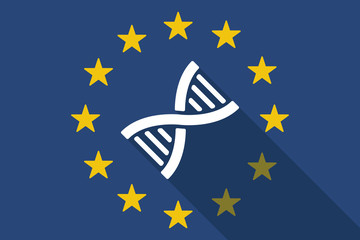 European Union long shadow flag with a DNA sig