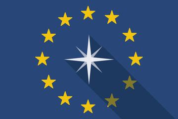European Union  long shadow flag with a sparkle