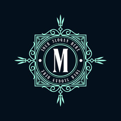 Flourishes calligraphic label template.