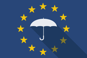 European Union  long shadow flag with an umbrella