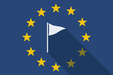 European Union long shadow flag with a golf flag
