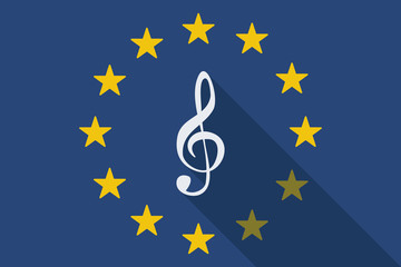 European Union  long shadow flag with a g clef