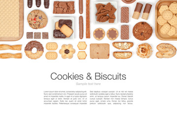 cookies and biscuits on white background  