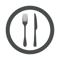 Icono redondo cubiertos gris