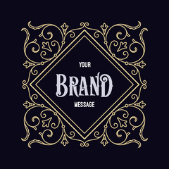 Flourishes calligraphic label template.