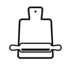 cutting board and rolling pin