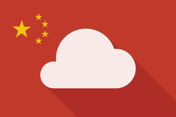 China long shadow flag with a cloud