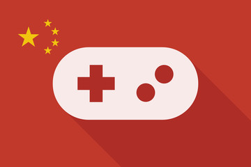 China long shadow flag with a game pad