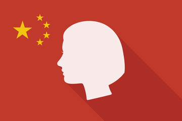 China long shadow flag with a female head