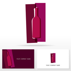 Wine logo icon design template elements
