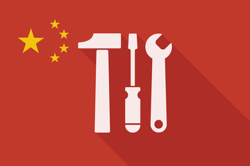 China long shadow flag with a tool set