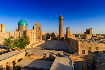 Panoramic view of the complex Poi Kolon, Bukhara, Uzbekistan - obrazy, fototapety, plakaty