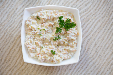 Salad/ Russian traditional salad Olivier