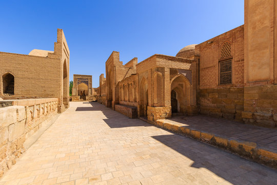 Сity of the dead. Memorial complex, necropolis Chor-Bakr in Bukhara, Uzbekistan. UNESCO world Heritage