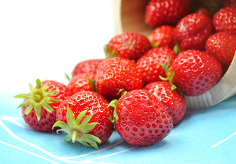 strawberries in a bucket