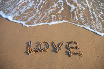 love written at the beach