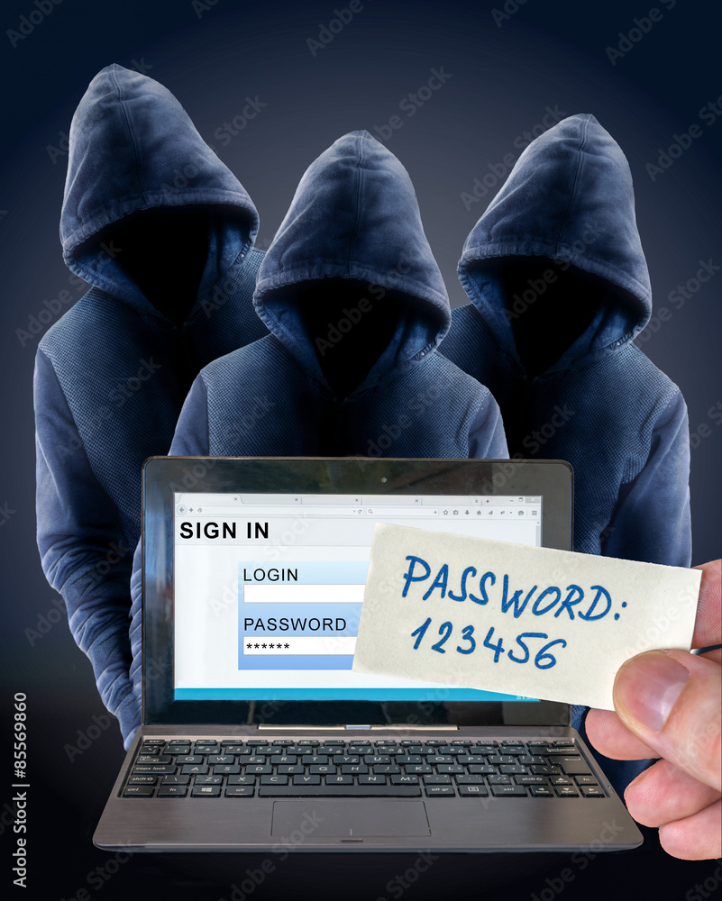 Wall mural hackers spying when user enters password and sign in