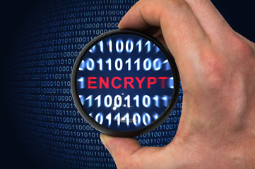 Binary encrypted code with encrypt word inside