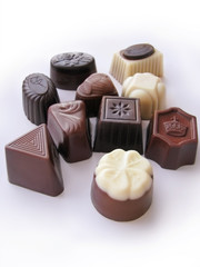 Chocolate candies collection isolated