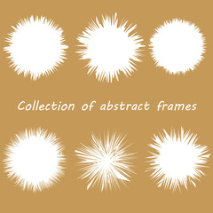 set of six frames in vintage colors. vector. isolated.