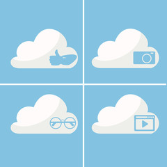 media icon search cloud. vector. isolated.
