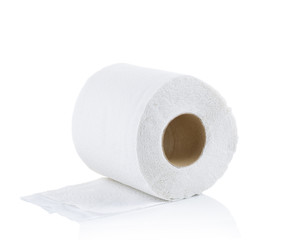 Simple toilet paper on white background