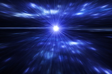 Obraz premium Night sky with stars - blue stars background with exploding supernova