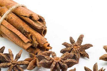 Cinnamon sticks with anise star