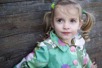 Close up portrait of a little cute girl